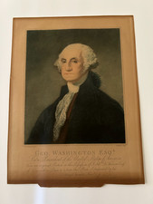 1789 George Washington Hand-Colored Mezzatint by William Nutter, after Stuart picture