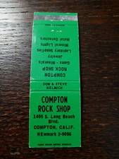 Vintage Matchcover: Compton Rock Shop, Compton, CA  54 picture