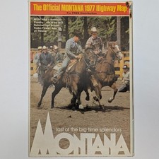 1977 Official Montana Highway Map Rodeo Country Treasure State Info Helena 2H picture