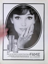 Print Ad 1963 Parfums De Corday Fame Beautiful Woman Eyes Rings Christmas Gifts picture