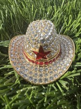 Estee Lauder 'Cowboy Hat' Gold Solid Perfume Compact picture