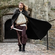 Sale Wool cape with wolf buckle black picture