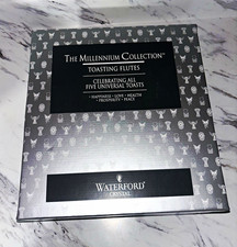Waterford Crystal Millennium Universal 5 Toasts Champagne Flutes Set of 2 NIB picture