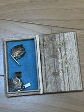 WWII Imperial Japanese Navy 1936 Fleet Maneuvers Silver Cufflinks Boxed picture