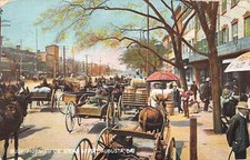 Augusta Georgia Broad Street Commerce Scene, Color Lithograph Vintage PC U8548 picture