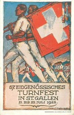 Swiss Federal Gymnastics Festival Event St. Gallen 1922 art Iwan E. Hugentobler picture