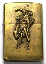 1994 Zippo Marlboro Brass Cowboy Lighter - Fired - Vintage picture