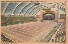 World's Largest Convention Hall Atlantic City New Jersey Linen Vintage Post Card picture