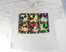 VTG 1996 Disney Many Faces of Mickey Mouse Sketch Gray Shirt XXL NWT picture