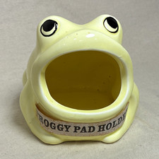 Vintage Yellow Ceramic Frog Figurine