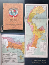 RARE 1929 Panama Booklet COMPLETE with Huge Fold-out Color Map Sevilla Expo picture