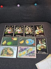 Lot of 17 Antique~1900's~POSTCARDS Easter BUNNIES CHICKS EMBOSSED picture