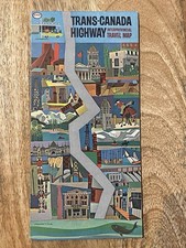 Trans-Canada Highway Interprovincial Travel Map Esso 1963 Imperial Oil Vintage picture