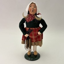 Vintage 1992 Byers Choice The Carolers Girl With Skates Plaid Skirt picture