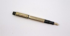 Vintage Gold Filled Chased Button Fill Fountain Pen, 14k Nib picture