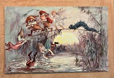 Antique Halloween Postcard Art Nouveau Collector's Dream T. MAYBANK 1908 Rare 10 picture