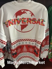 Universal Studios Globe Logo Christmas Lights Holiday Spirit Jersey XL picture