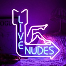 Live Nudes Neon Sign - Cool LED Sign, Pink & Blue, Dimmable USB Powered, Wall De picture