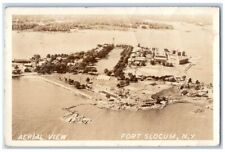 1939 Aerial View Of Fort Slocum Military New York NY RPPC Photo Posted Postcard picture