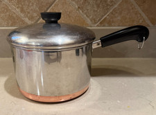 Vintage Revere Ware 3 Qt. Saucepan w/ Lid Stainless Steel Copper Bottom  picture
