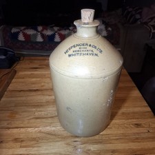 Rare Large Hy Spencer & Co Ltd Stoneware Jug Wine merchant Whitehaven Beer  picture