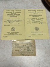 Vintage International Certificate Vaccination Government Paperwork 1940 Card  picture
