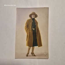 Antique 1920s French Hand Tinted RPPC Flapper Woman Coat Cloche Hat A. Noyer picture