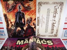 π©Έπ 2X-SIGNED ROBERT ENGLUND 2001 MANIACS POSTER + SPECIAL #1 RED FOIL VARIANT picture