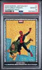 2026 PANINI MARVEL ANTHOLOGY WITH GREAT POWER STARDUST HOLO #2 PSA 10 SPIDER-MAN picture