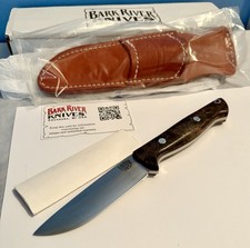 Bark River Gunny Hunter Black & Red Maple Burl Hunting Knife in Box w/ Sheath + picture