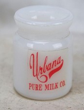Rare Vintage Urbana Pure Milk Co. Illinois Milk Glass 1 7/8