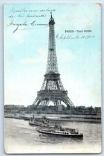 Île-de-France France Postcard Eiffel Tower Paris 1927 Antique Posted picture