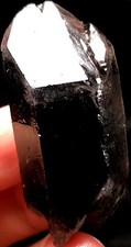 28g Natural Black SMOKY skeletal Elestial QUARTZ Crystal Point DT&Phantom s563 picture