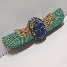 egyptian archaeological style winged scarab hieroglyphic collectible decor picture