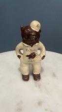 Vintage Antique Parker Vises Cast Iron Bear Advertising Paperweight Figurine picture