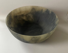 VTG Martha Sturdy Resin Art Green/Black Round Large Bowl 10.5