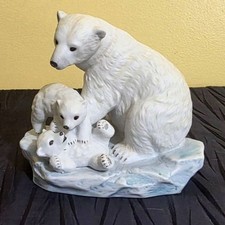 VTG 1993 Homco Masterpiece Polar Bear Cubs Figurine Mizuno Endangered Species 6