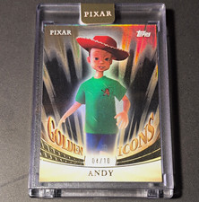 Topps 2025 Pixar Gold GOLDEN- ICONS BLACK ENCASED ANDY # 04/10 Series Toy Story picture