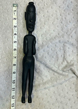 Vintage African-Style Carved Wood Female Figure Sculpture Black 12.5” picture