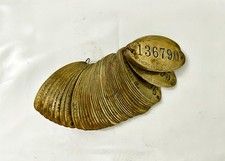 Vintage American Can Co Tag Brass Numbered Tool Check Basket Fob picture