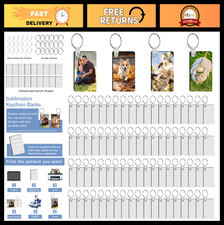 240Pcs Double-Sided MDF Sublimation Keychain Blanks with 160 Rings & Clips picture