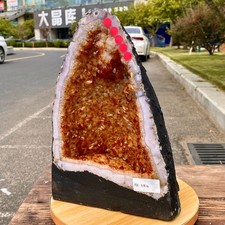 18.9LB  Natural citrine geode quartz cluster crystal cathedrals specimen healing picture