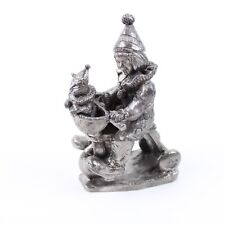 Michael Ricker Pewter Clown On Bike with Cat Figurine 1997 Handcrafted picture