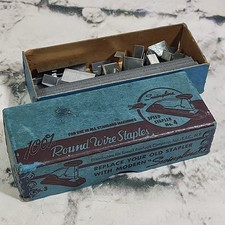 Vintage Swingline Round Wire Staples Partial Box USA Made Secretary Office Goods picture