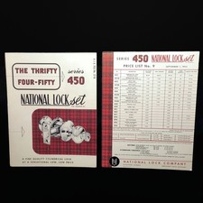 Vintage 1954 National Lock Set Series 450 Hardware Catalog & Prices Rockford IL picture