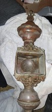 Antique Victorian Brass Carriage Lamp - Ornate Horse-Drawn Coach/Hearse Oil... picture
