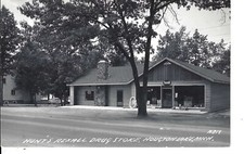 Real Photo Postcard Michigan Houghton Lake Hunt's Rexall Drug Store Ice Cream picture