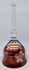VTG Echt Bleikristall Ruby Red Cut to Clear Crystal Bell Grapes 8