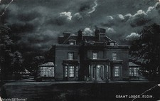 Elgin Scotland Cooper Park Grant Lodge Spooky Halloween Vibes Vtg Postcard 9A picture