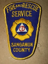 Vintage Sangamon County Illinois Fire Department Shoulder Patch NOS picture
